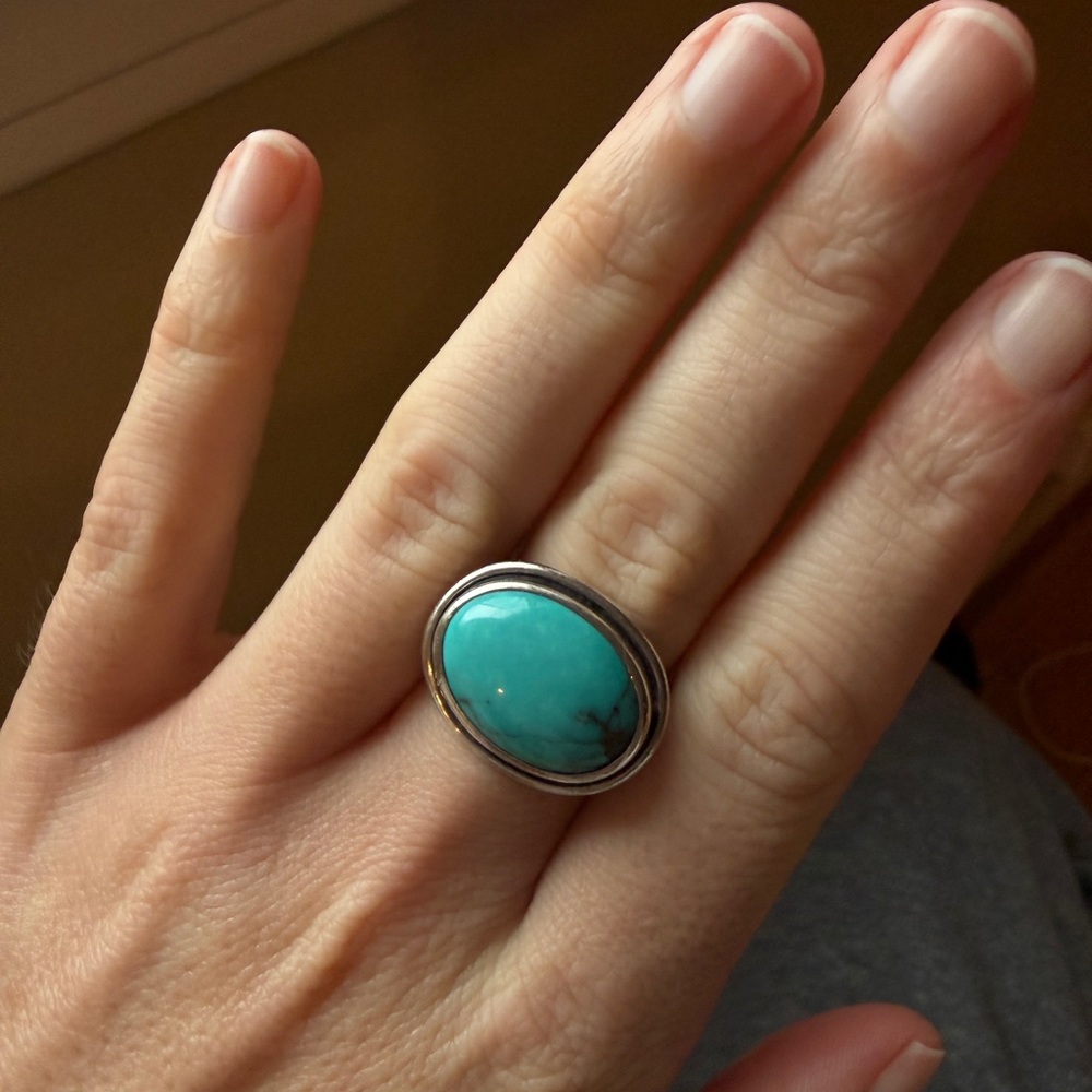 Turquoise Oval Silver Ring